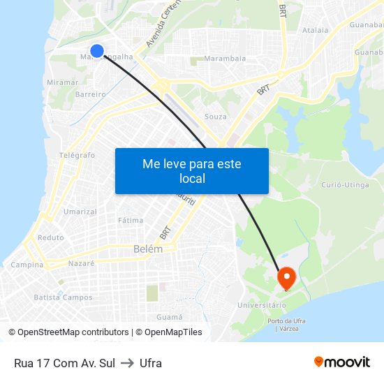 Rua 17 Com Av. Sul to Ufra map
