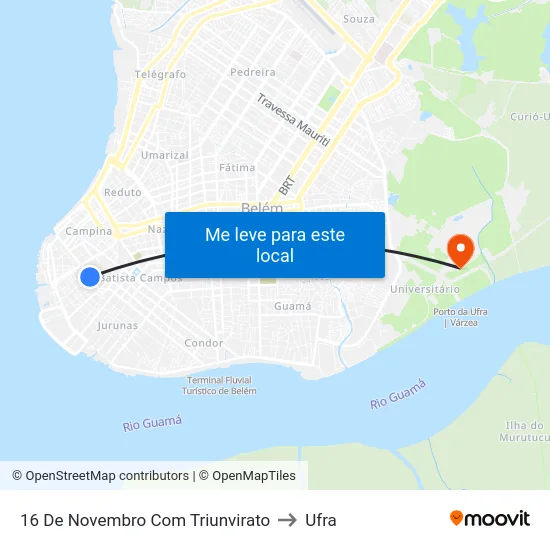 16 De Novembro Com Triunvirato to Ufra map