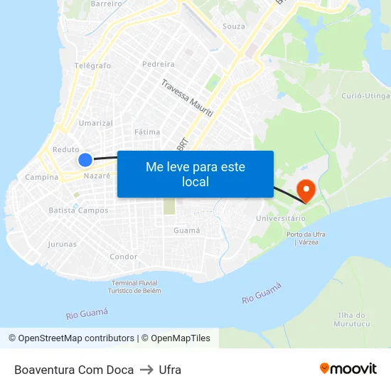 Boaventura Com Doca to Ufra map