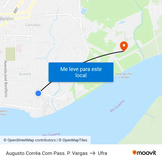 Augusto Corrêa Com Pass. P. Vargas to Ufra map
