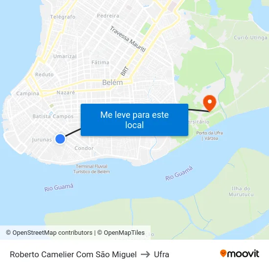 Roberto Camelier Com São Miguel to Ufra map