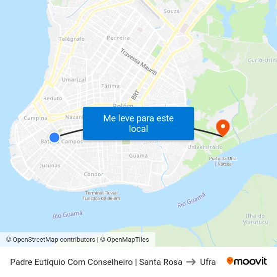 Padre Eutíquio Com Conselheiro | Santa Rosa to Ufra map