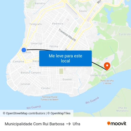 Municipalidade Com Rui Barbosa to Ufra map