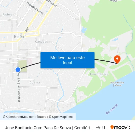 José Bonifácio Com Paes De Souza | Cemitério Santa Isabel to Ufra map
