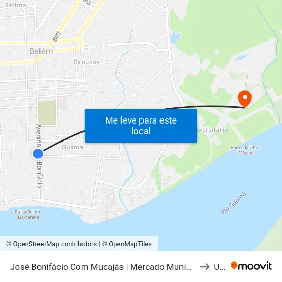 José Bonifácio Com Mucajás | Mercado Municipal Do Guamá to Ufra map