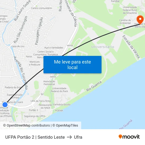 UFPA Portão 2 | Sentido Leste to Ufra map