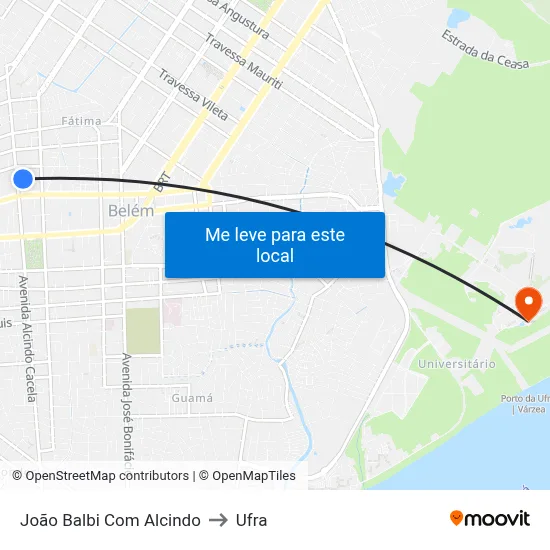 João Balbi Com Alcindo to Ufra map