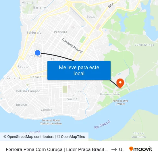 Ferreira Pena Com Curuçá | Líder Praça Brasil (Fundos) to Ufra map