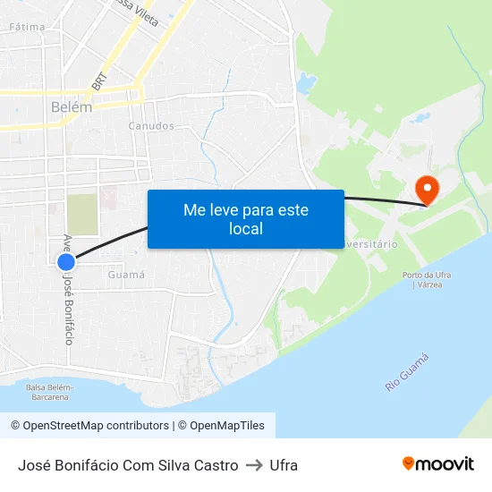 José Bonifácio Com Silva Castro to Ufra map