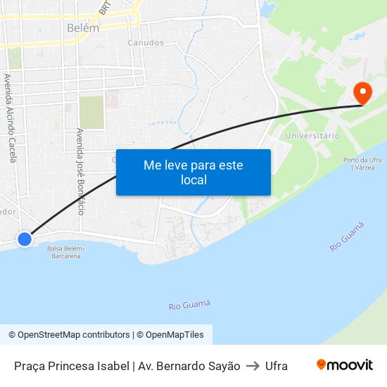 Praça Princesa Isabel | Av. Bernardo Sayão to Ufra map
