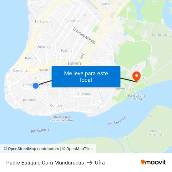 Padre Eutíquio Com Mundurucus to Ufra map