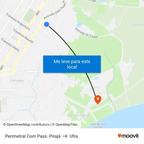 Perimetral Com Pass. Pirajá to Ufra map