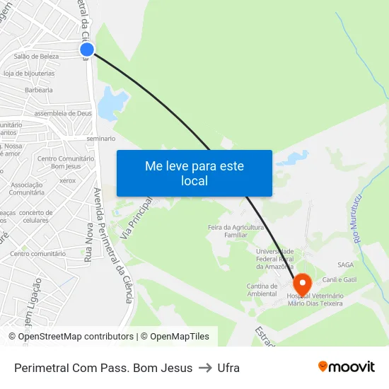 Perimetral Com Pass. Bom Jesus to Ufra map