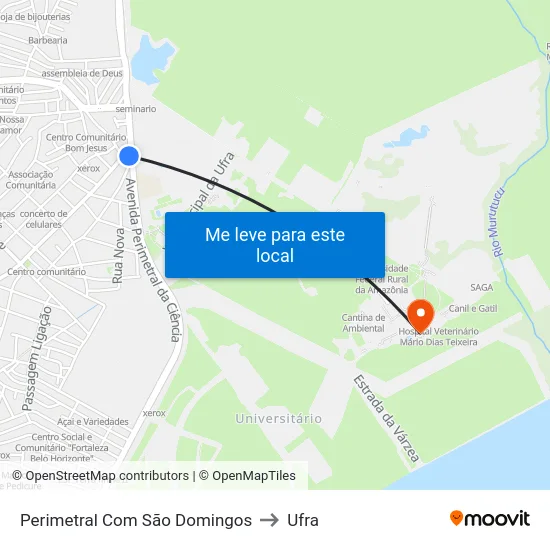 Perimetral Com São Domingos to Ufra map