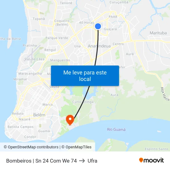 Bombeiros | Sn 24 Com We 74 to Ufra map