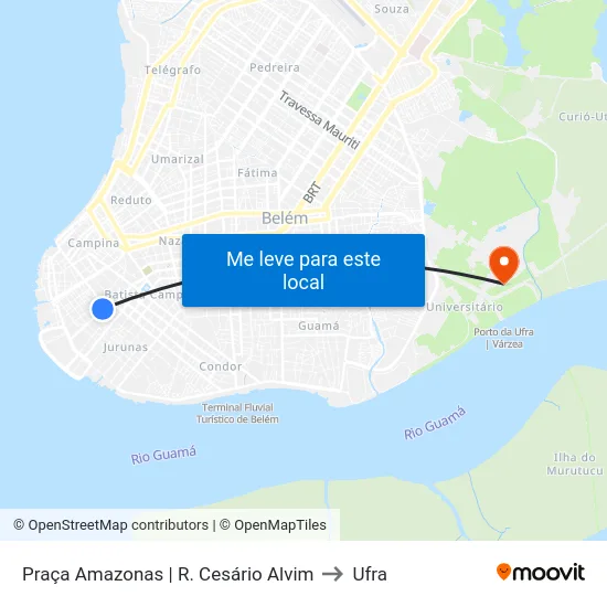 Praça Amazonas | R. Cesário Alvim to Ufra map