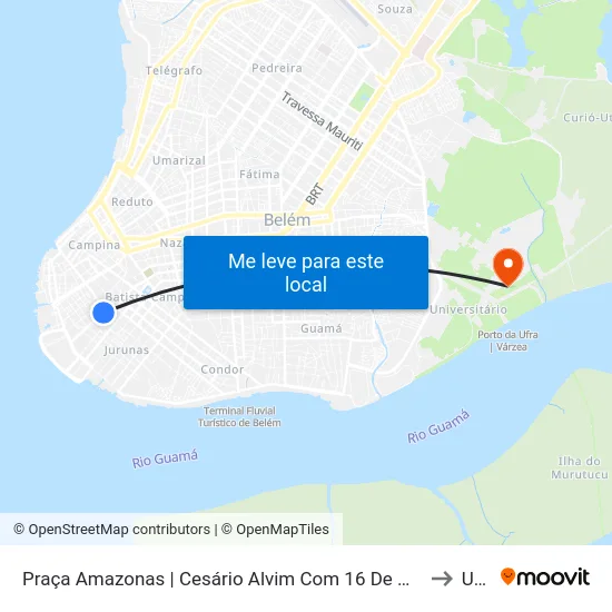 Praça Amazonas | Cesário Alvim Com 16 De Novembro to Ufra map