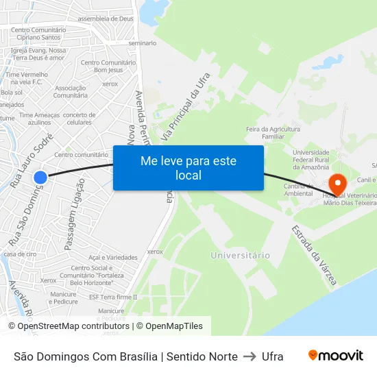 São Domingos Com Brasília | Sentido Norte to Ufra map