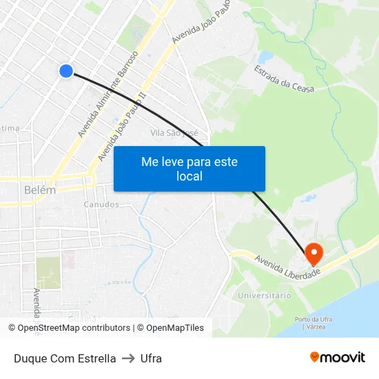 Duque Com Estrella to Ufra map