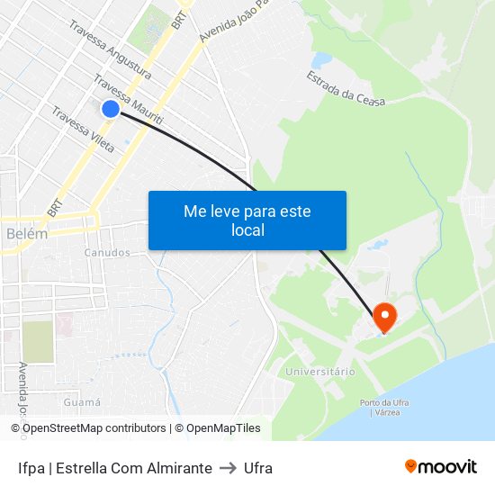 Ifpa | Estrella Com Almirante to Ufra map