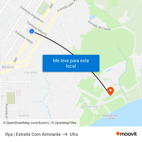 Ifpa | Estrella Com Almirante to Ufra map