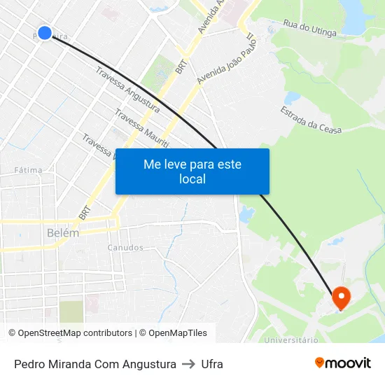 Pedro Miranda Com Angustura to Ufra map