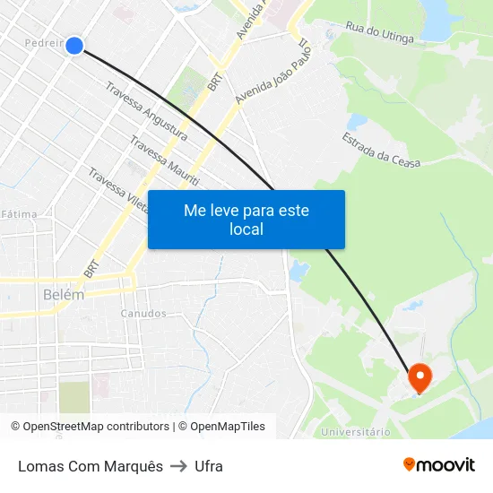 Lomas Com Marquês to Ufra map