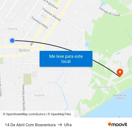 14 De Abril Com Boaventura to Ufra map