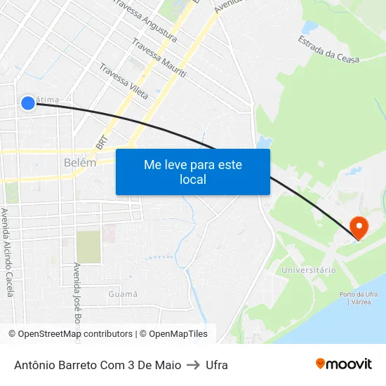 Antônio Barreto Com 3 De Maio to Ufra map