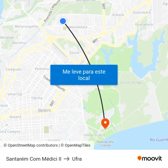 Santarém Com Médici II to Ufra map