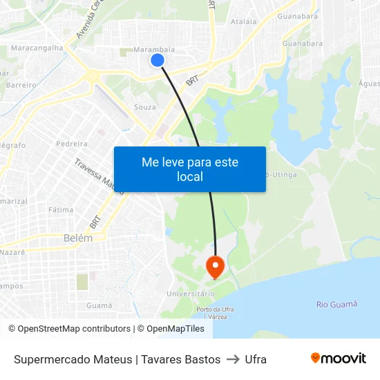 Supermercado Mateus | Tavares Bastos to Ufra map