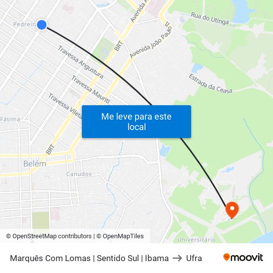 Marquês Com Lomas | Sentido Sul | Ibama to Ufra map