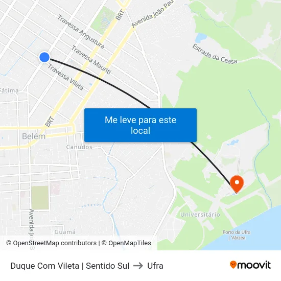 Duque Com Vileta | Sentido Sul to Ufra map