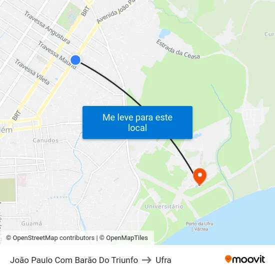 João Paulo Com Barão Do Triunfo to Ufra map