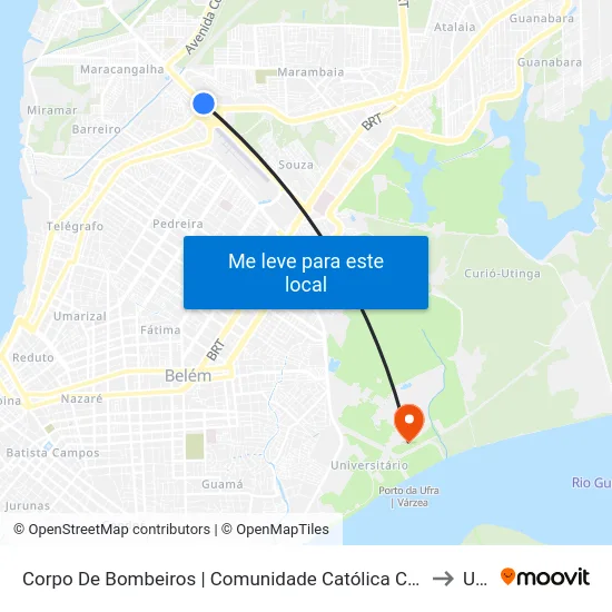 Corpo De Bombeiros | Comunidade Católica Cristo Alegria to Ufra map