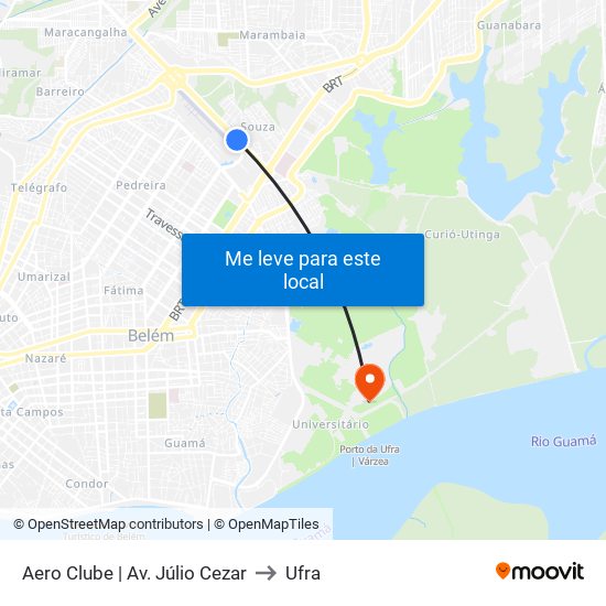 Aero Clube | Av. Júlio Cezar to Ufra map