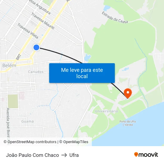 João Paulo Com Chaco to Ufra map