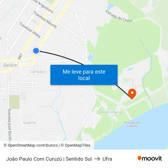 João Paulo Com Curuzú | Sentido Sul to Ufra map