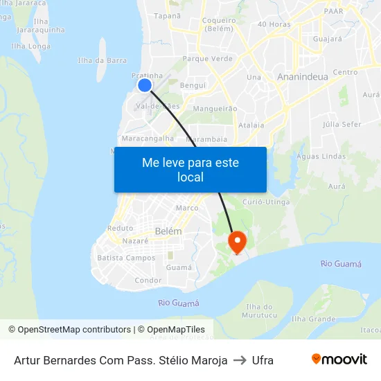 Artur Bernardes Com Pass. Stélio Maroja to Ufra map