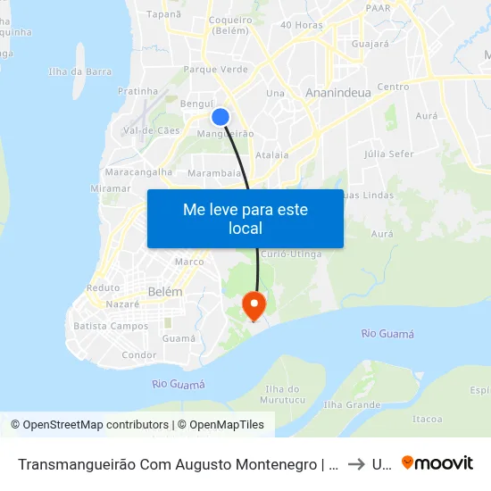 Transmangueirão Com Augusto Montenegro | Sentido Leste to Ufra map