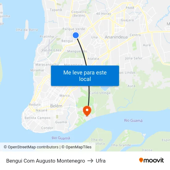 Bengui Com Augusto Montenegro to Ufra map