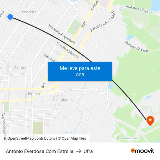 Antônio Everdosa Com Estrella to Ufra map