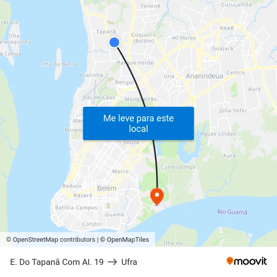 E. Do Tapanã Com Al. 19 to Ufra map