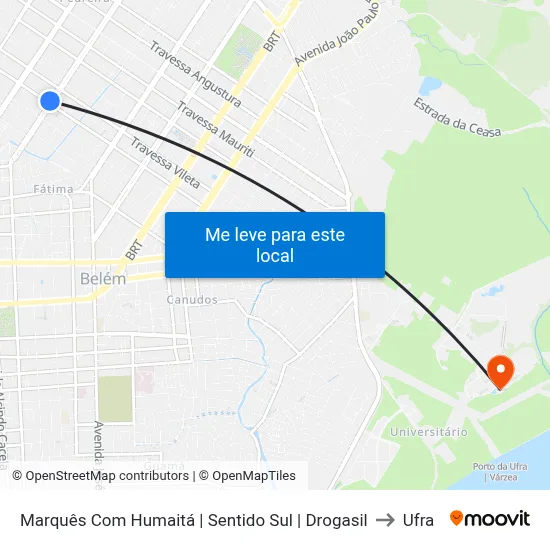 Marquês Com Humaitá | Sentido Sul | Drogasil to Ufra map