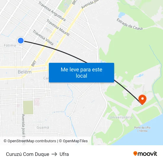 Curuzú Com Duque to Ufra map