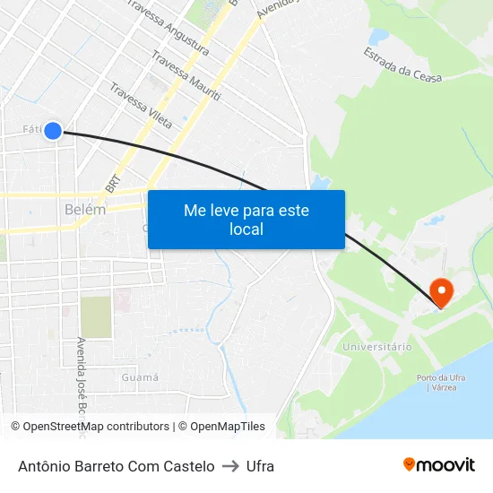 Antônio Barreto Com Castelo to Ufra map