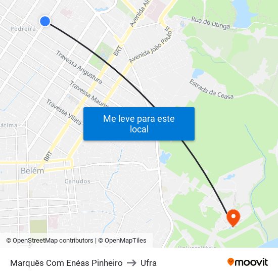 Marquês Com Enéas Pinheiro to Ufra map