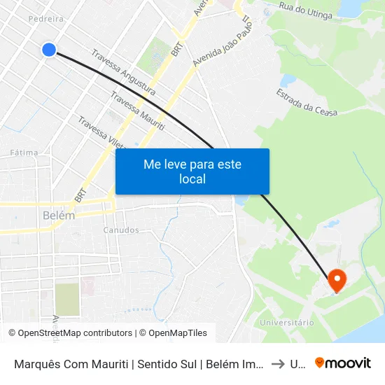 Marquês Com Mauriti | Sentido Sul | Belém Importados to Ufra map