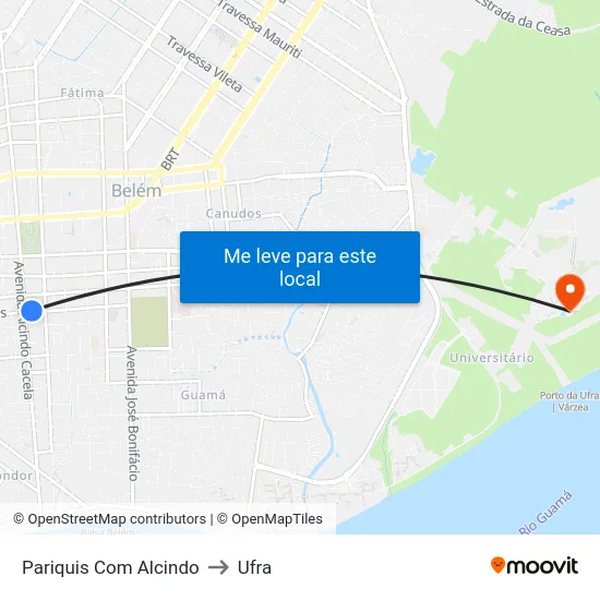 Pariquis Com Alcindo to Ufra map