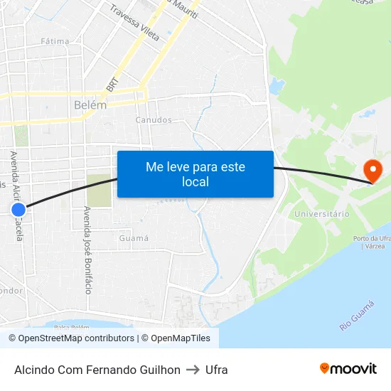 Alcindo Com Fernando Guilhon to Ufra map